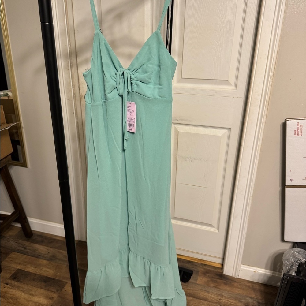 Wild Fable Chiffon Midi Dress | Sweetheart Neckline, High-Low Hem Size S NWT - Picture 8 of 12